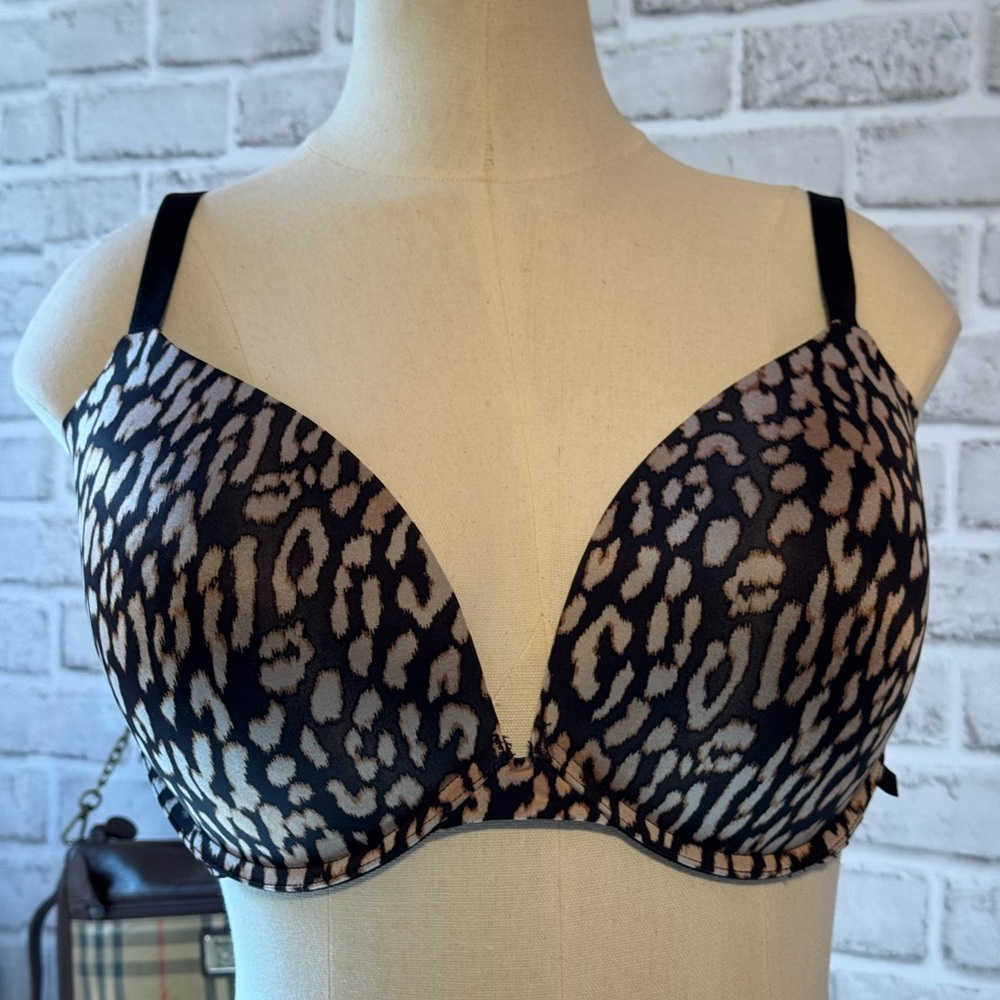 Victoria's Secret Leopard Print Padded Bra - Black & Tan